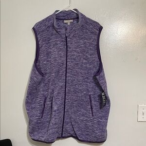 Woman Within Lavender Zip-Up Vest
